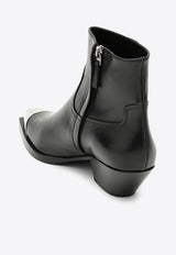 Givenchy Western Ankle Boots in Calf Leather Black BE604KE22S/O_GIV-001