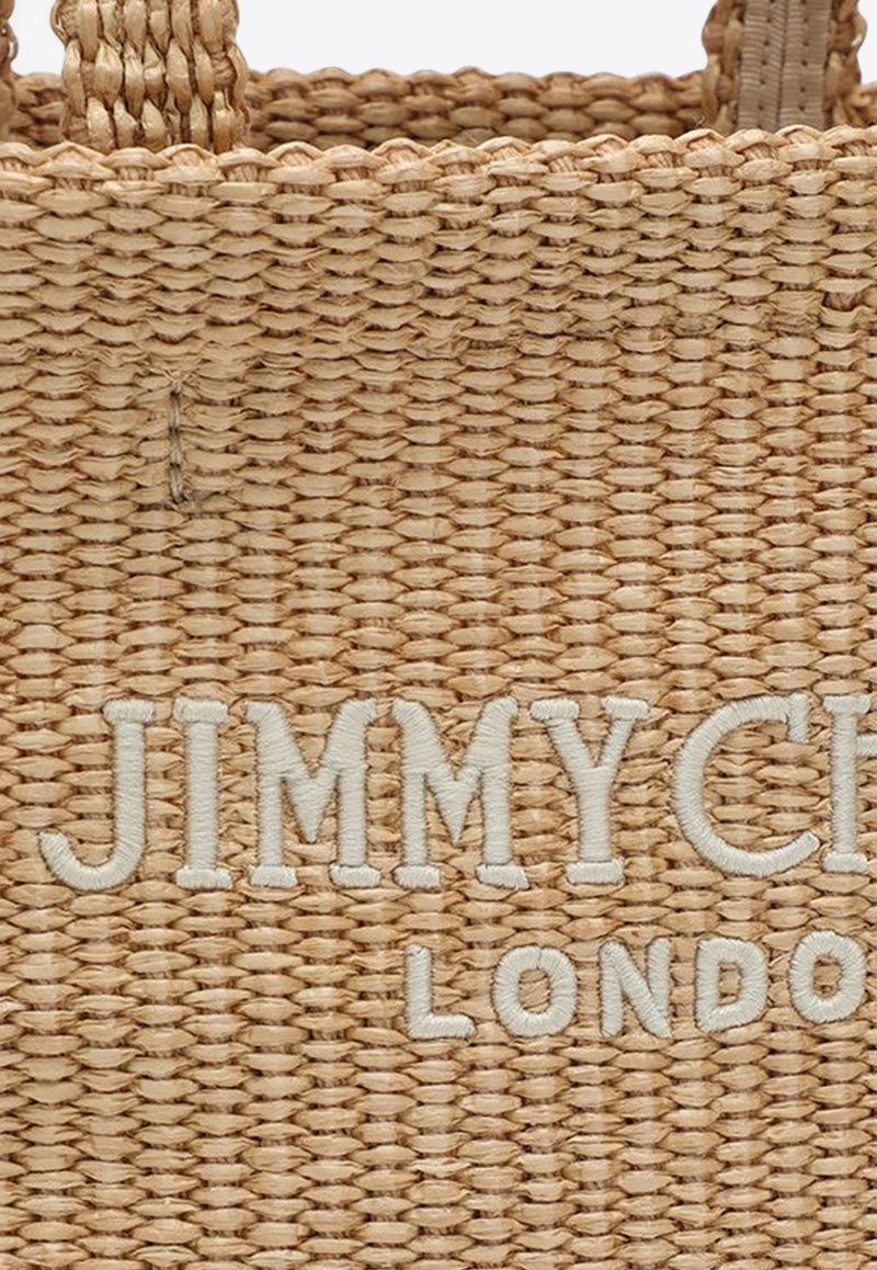 Jimmy Choo Mini East-West Logo Beach Tote Bag Beige BEACHTOTEEWMINIJYN/P_JIMCH-NL