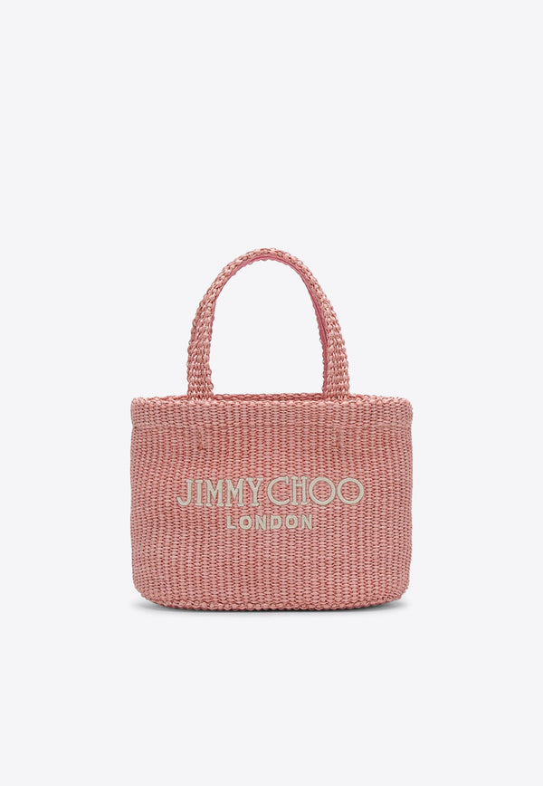 Jimmy Choo Mini Logo-Embroidered Beach Tote Bag Pink BEACHTOTEEWMINIJYN/P_JIMCH-RS