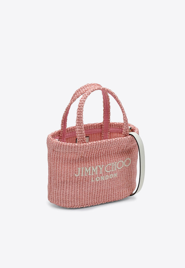 Jimmy Choo Mini Logo-Embroidered Beach Tote Bag Pink BEACHTOTEEWMINIJYN/P_JIMCH-RS