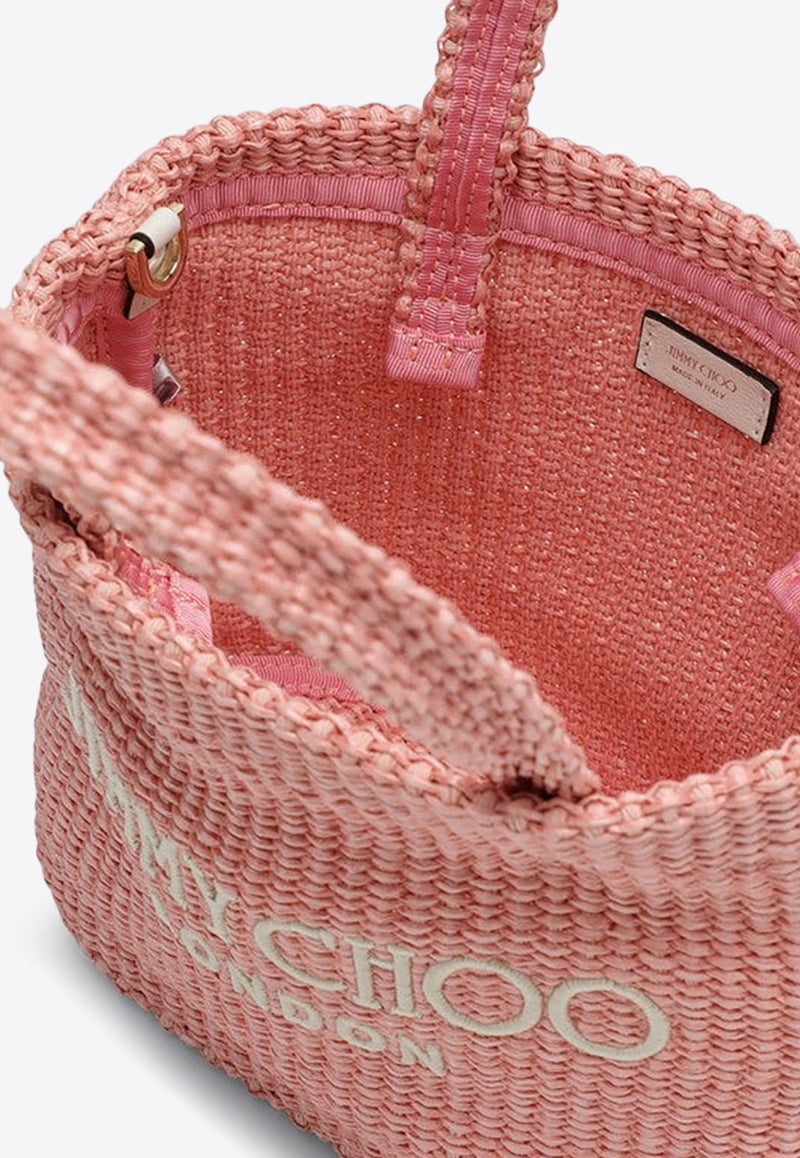 Jimmy Choo Mini Logo-Embroidered Beach Tote Bag Pink BEACHTOTEEWMINIJYN/P_JIMCH-RS