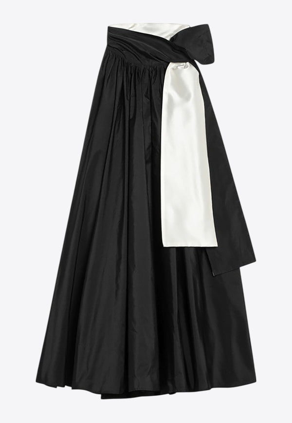 Max Mara Pianoforte Beber Mini Taffeta Dress with Bow Black BEBERCO/R_MAXMP-003
