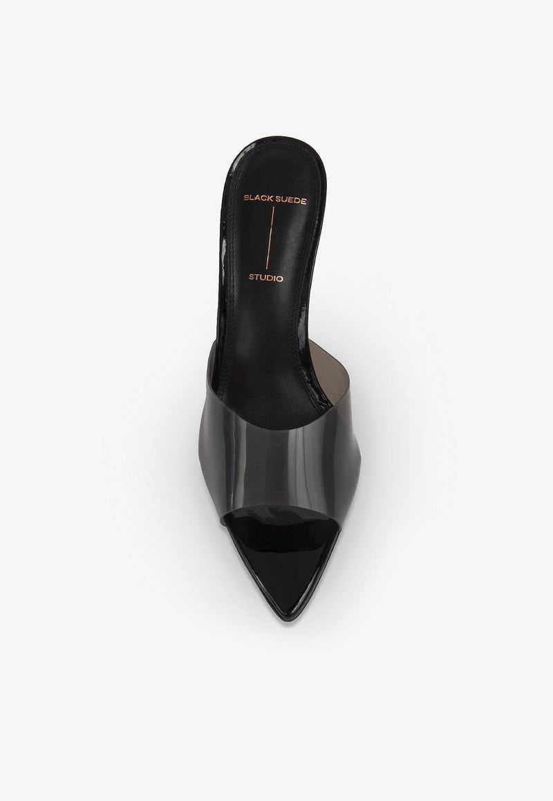 BLACK SUEDE STUDIO Belle 80 PVC Mules Black BELLE_BLACK