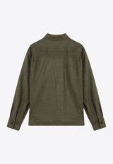 Max Mara Benares Wool Felt Long-Sleeved Shirt Green BENARES1234WO/R_MAXM-001