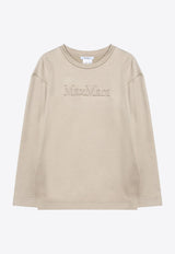 Max Mara Berma Sweatshirt in Silk-Blend Beige BERMACO/R_MAXM-003