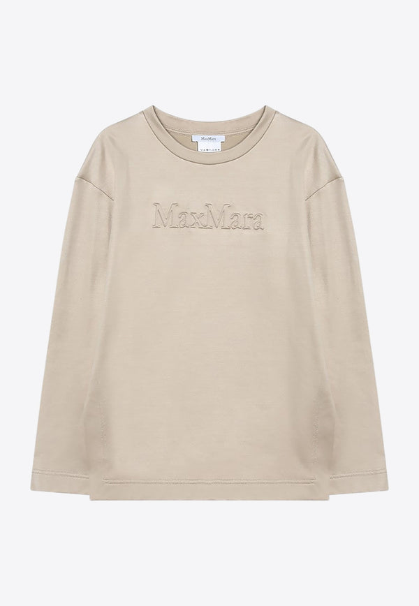 Max Mara Berma Sweatshirt in Silk-Blend Beige BERMACO/R_MAXM-003