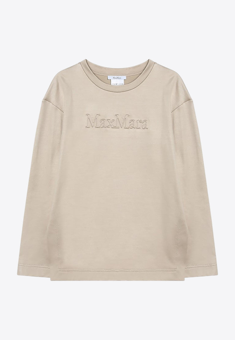 Max Mara Berma Sweatshirt in Silk-Blend Beige BERMACO/R_MAXM-003
