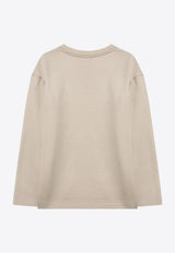 Max Mara Berma Sweatshirt in Silk-Blend Beige BERMACO/R_MAXM-003
