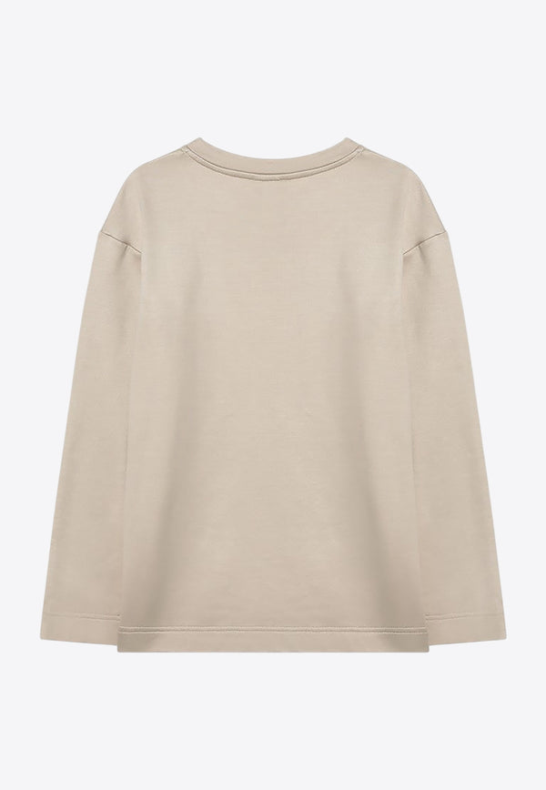 Max Mara Berma Sweatshirt in Silk-Blend Beige BERMACO/R_MAXM-003
