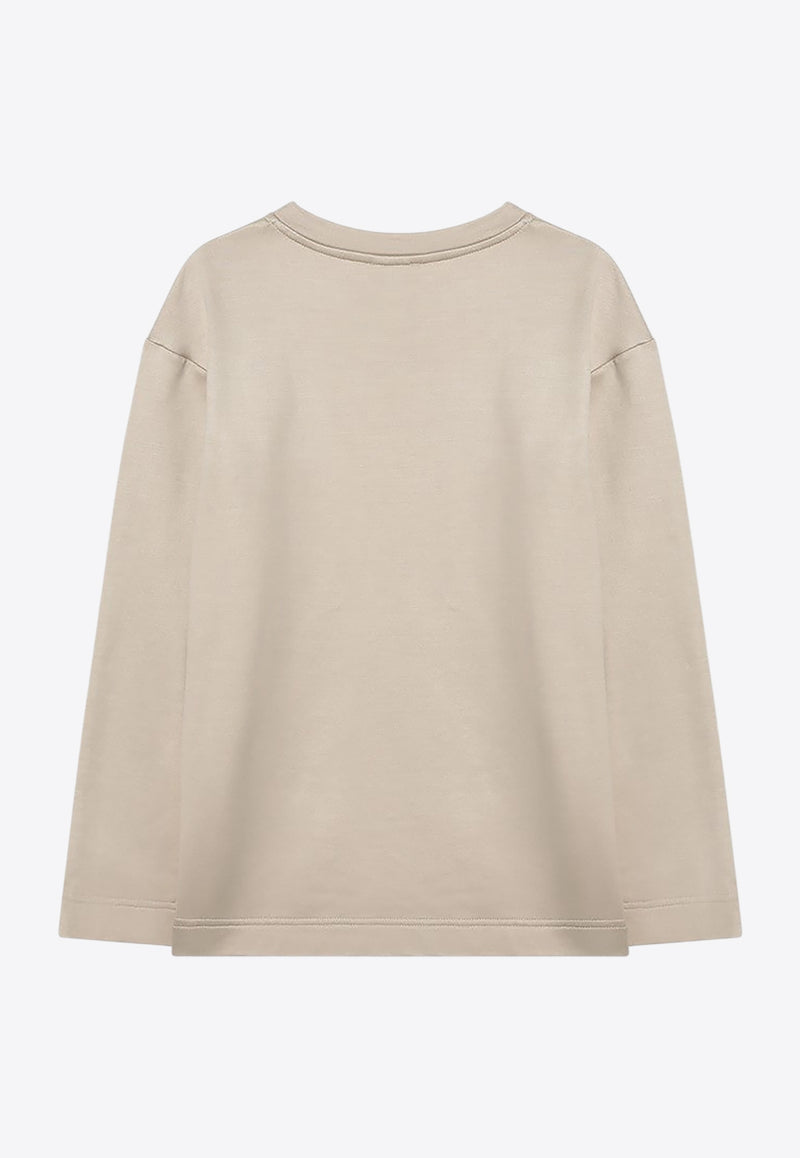Max Mara Berma Sweatshirt in Silk-Blend Beige BERMACO/R_MAXM-003