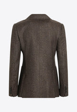 Max Mara Bermuda Single-Breasted Wool Blazer Brown BERMUDA1234WO/R_MAXM-001