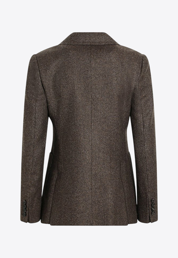 Max Mara Bermuda Single-Breasted Wool Blazer Brown BERMUDA1234WO/R_MAXM-001