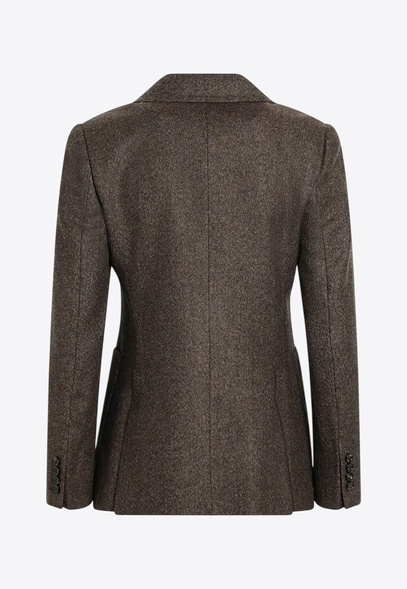 Max Mara Bermuda Single-Breasted Wool Blazer Brown BERMUDA1234WO/R_MAXM-001