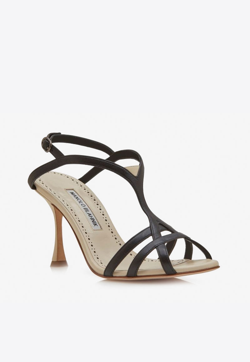 Manolo Blahnik Betgieb 90 Nappa Leather Sandals BETGIEB 90 BLACK 0015 2798-0001 Black