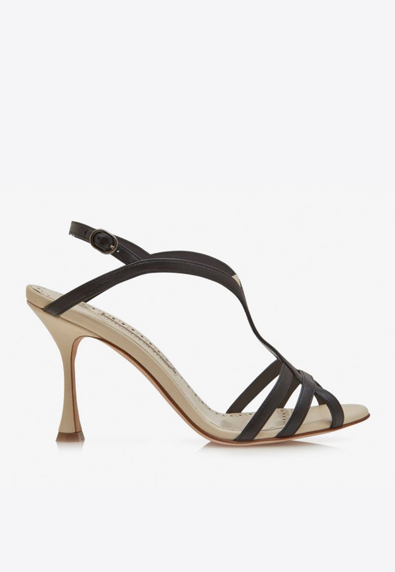 Manolo Blahnik Betgieb 90 Nappa Leather Sandals BETGIEB 90 BLACK 0015 2798-0001 Black