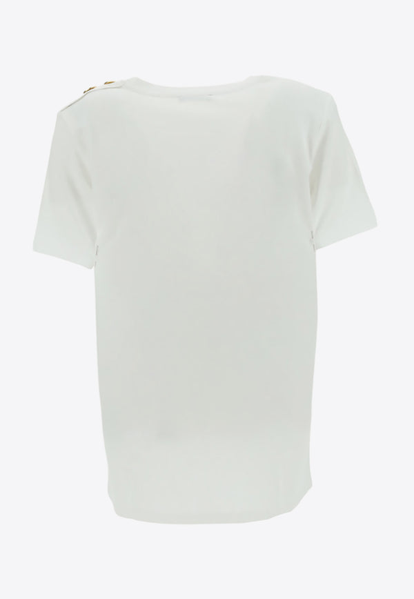 Balmain Logo Print Short-Sleeved T-shirt White BF1EF005BB02_000_GAB