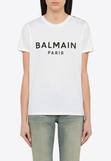 Balmain Logo-Printed Crewneck T-shirt BF1EF005BB02/O_BALMA-GAB