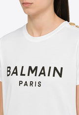 Balmain Logo-Printed Crewneck T-shirt BF1EF005BB02/O_BALMA-GAB