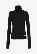 Balmain Fine Knit Turtleneck Sweater Black BF1KH035KE93 - TRAVELBLACK