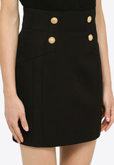 Balmain Mini Wool Skirt Black BF1LB810WC09/N_BALMA-0PA