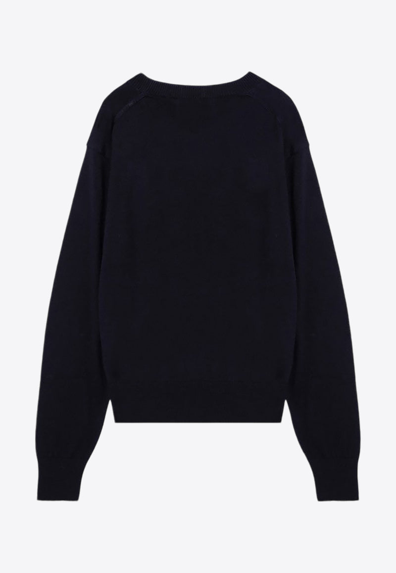 AMI PARIS Ami De Coeur Wool Sweater Midnight Blue BFHKS111KN0025/P_AMI-430