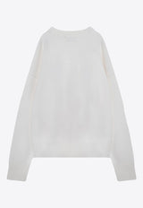 AMI PARIS Ami De Coeur Intarsia Knit Sweater White BFUKS006U018/P_AMI-154