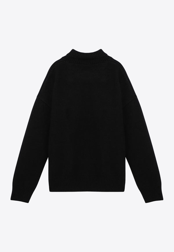 AMI PARIS Ami De Coeur High-Neck Sweater Black BFUKS402018/P_AMI-009