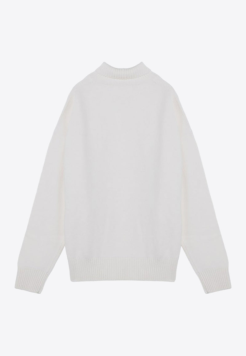 AMI PARIS Ami De Coeur High-Neck Sweater White BFUKS402018/P_AMI-154