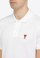 AMI PARIS Logo Embroidered Polo T-shirt White BFUPL001760/O_AMI-100