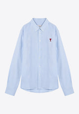 AMI PARIS Ami De Coeur Long-Sleeved Shirt  Light Blue BFUSH063UCO0031/P_AMI-450