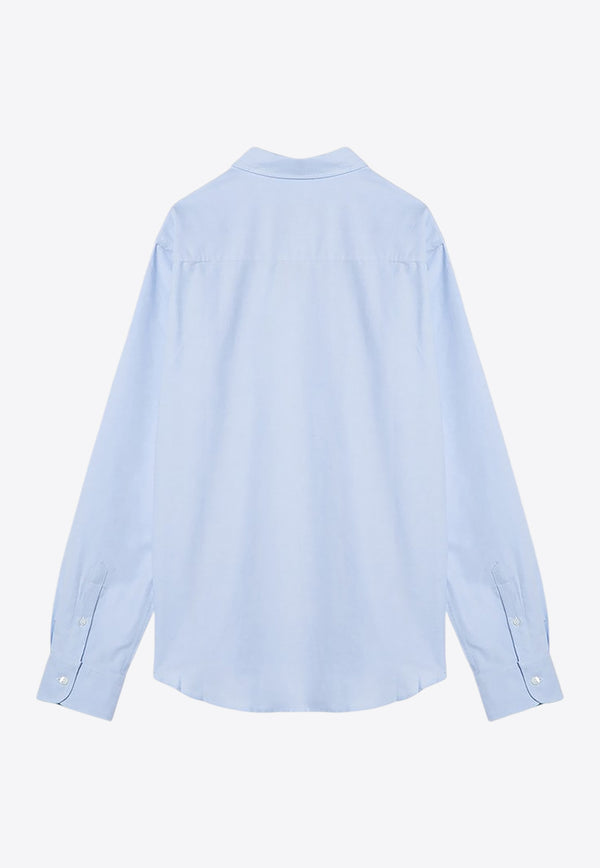 AMI PARIS Ami De Coeur Long-Sleeved Shirt  Light Blue BFUSH063UCO0031/P_AMI-450