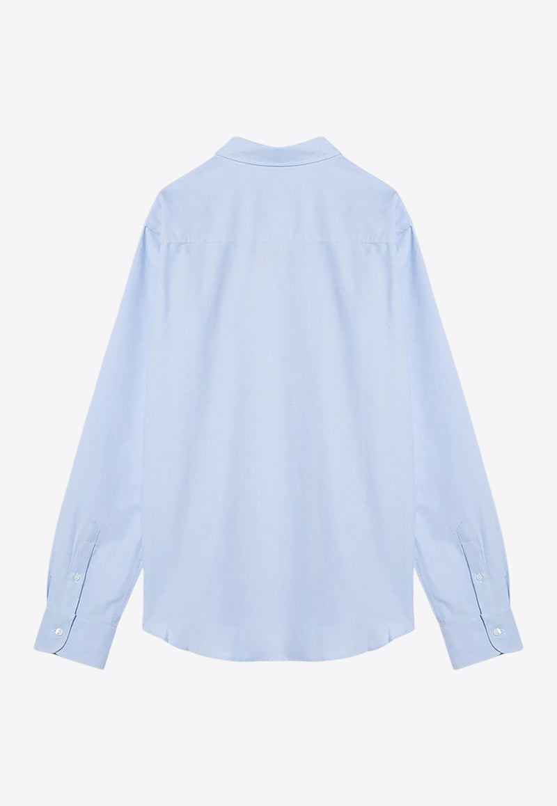 AMI PARIS Ami De Coeur Long-Sleeved Shirt  Light Blue BFUSH063UCO0031/P_AMI-450