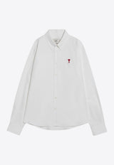 AMI PARIS Ami De Coeur Buttoned Shirt  White BFUSH063UCO0031/R_AMI-168