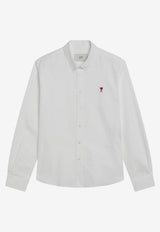 AMI PARIS Ami De Coeur Oxford Shirt  White BFUSH063UCO0031/S_AMI-168