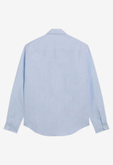AMI PARIS Ami De Coeur Oxford Shirt  Light Blue BFUSH063UCO0031/S_AMI-450