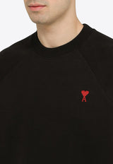 AMI PARIS Logo Embroidered Crewneck Sweatshirt Black BFUSW005747/O_AMI-001