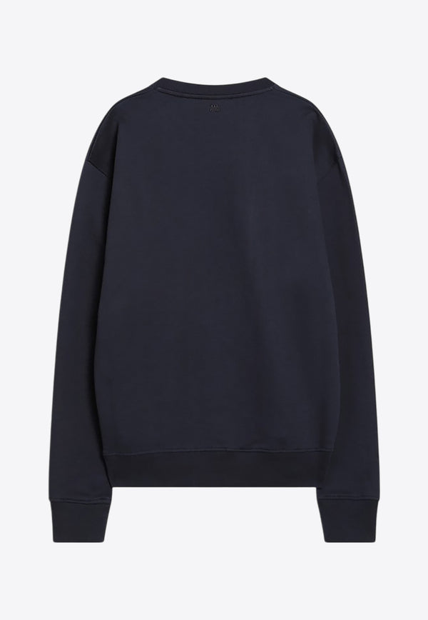 AMI PARIS Embroidered Ami De Coeur Sweatshirt Navy BFUSW035730/Q_AMI-430