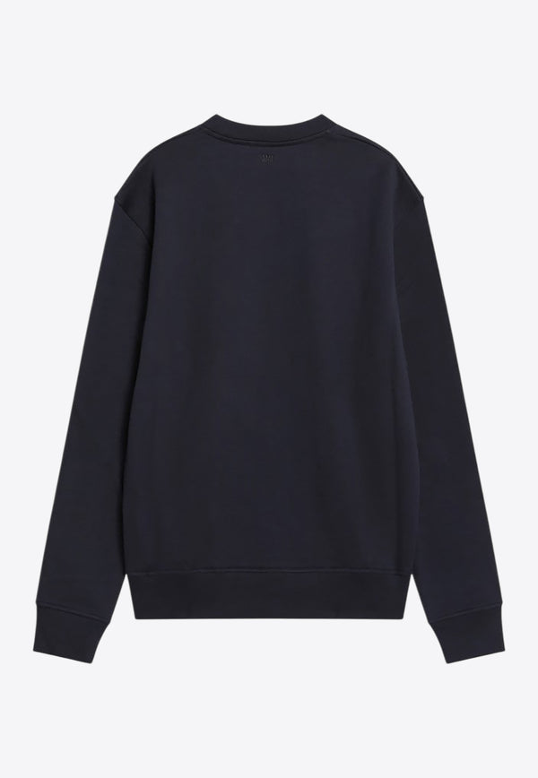 AMI PARIS Ami De Coeur Crewneck Sweatshirt Midnight Blue BFUSW035U730/R_AMI-430