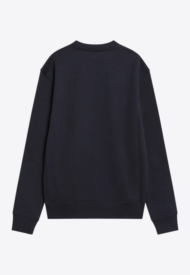AMI PARIS Ami De Coeur Crewneck Sweatshirt Midnight Blue BFUSW035U730/R_AMI-430