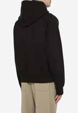 AMI PARIS Logo Embroidered Hooded Sweatshirt Black BFUSW205747/O_AMI-001
