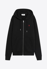 AMI PARIS Ami De Coeur Zip-Up Hooded Sweatshirt Black BFUSW435730/R_AMI-001