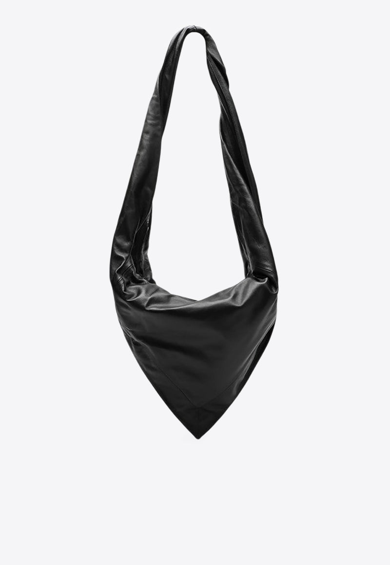 Lemaire Scarf Shoulder Bag in Glossy Leather Black BG0157LL0075/R_LEMAI-MU096