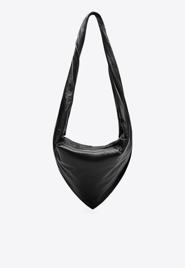 Lemaire Scarf Shoulder Bag in Glossy Leather Black BG0157LL0075/R_LEMAI-MU096