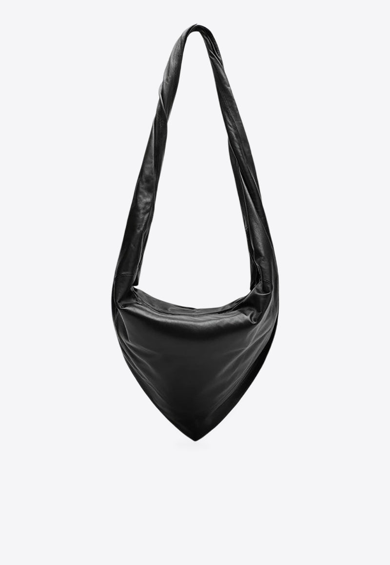 Lemaire Scarf Shoulder Bag in Glossy Leather Black BG0157LL0075/R_LEMAI-MU096
