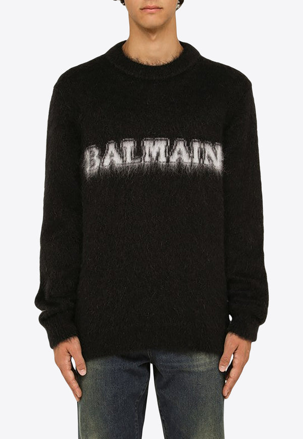 Balmain Logo Brushed Wool-Blend Sweater BH0KD000KF38/N_BALMA-EAB