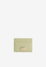 Dolce & Gabbana Logo Plaque Dauphine Calfskin Cardholder Green BI0330 A1001 80527