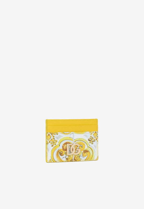 Dolce & Gabbana 3.5 Majolica Print Cardholder BI0330 AQ240 HG3OB Yellow