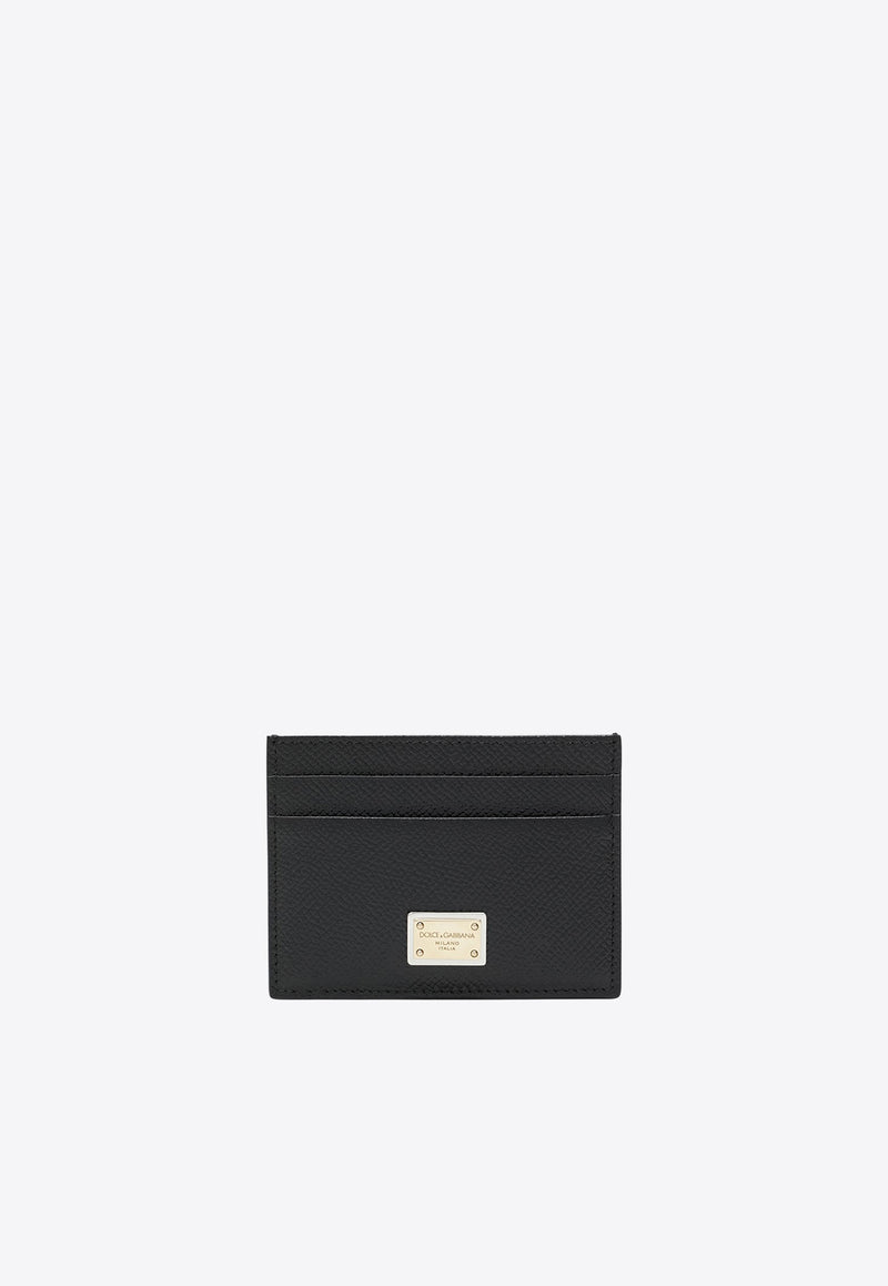 Dolce & Gabbana Logo Plaque Leather Cardholder Black BI0330A1001/S_DOLCE-80999