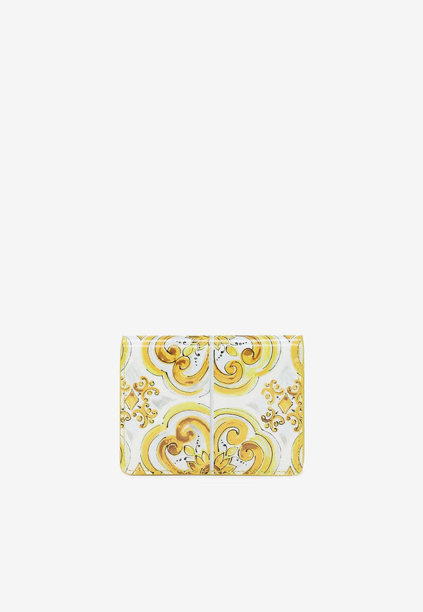 Dolce & Gabbana 3.5 Majolica Print Continental Wallet BI1211 AQ240 HG3OB Yellow