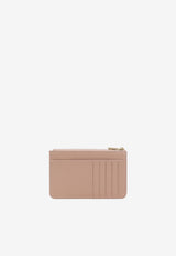 Dolce & Gabbana Medium DG Logo Zip Cardholder in Calf Leather Blush BI1261 AG081 80402